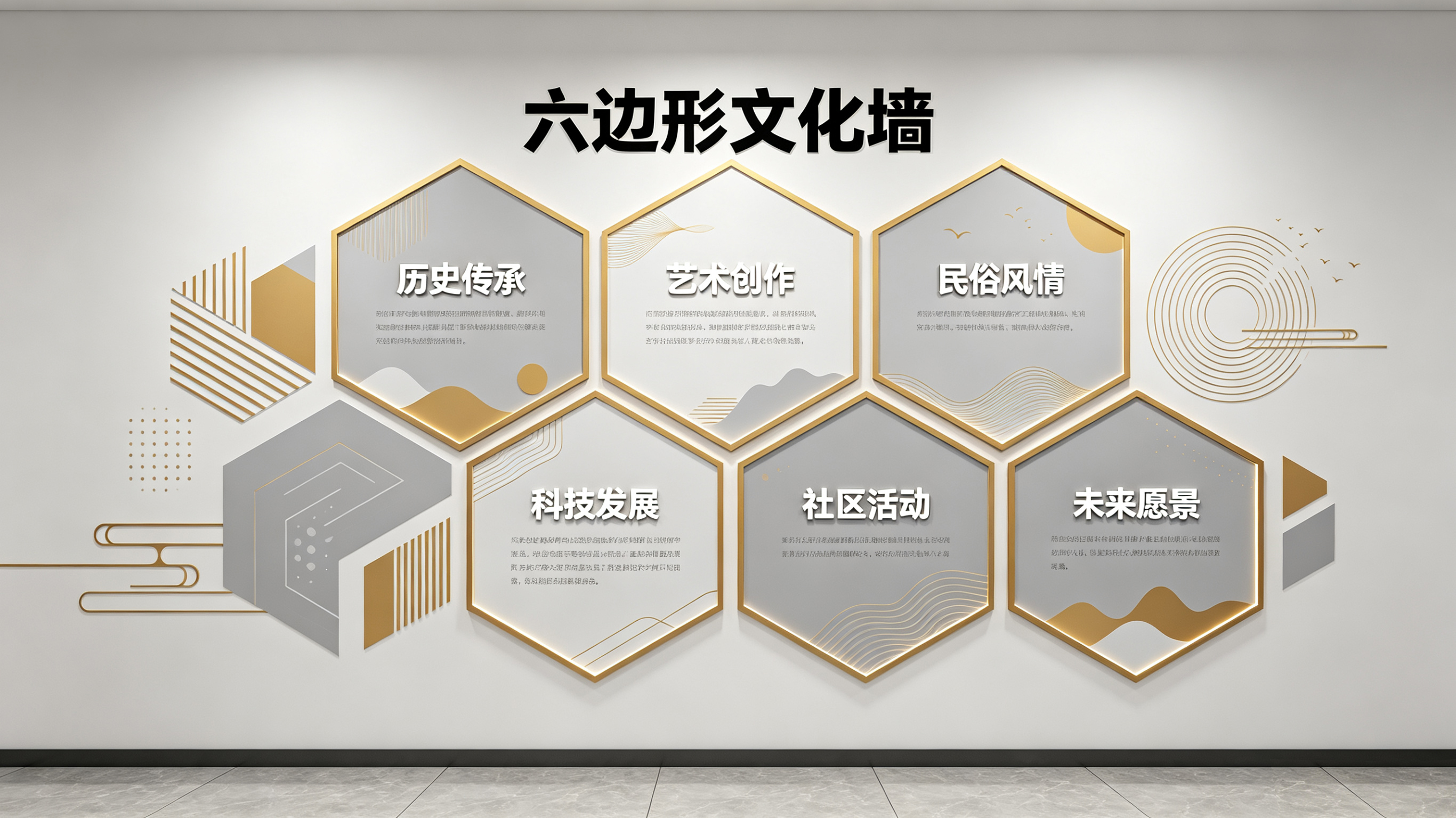  临海企业文化墙 | 六边形信息美学